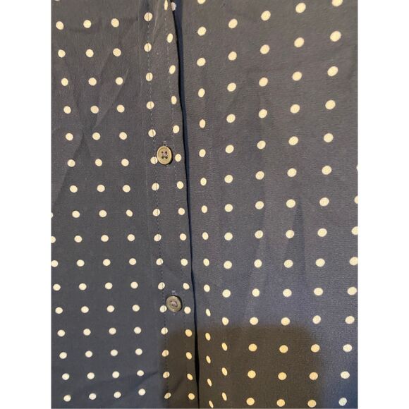Banana Republic women’s navy blue polkadot, Dylan blouse, size large - Picture 3 of 4